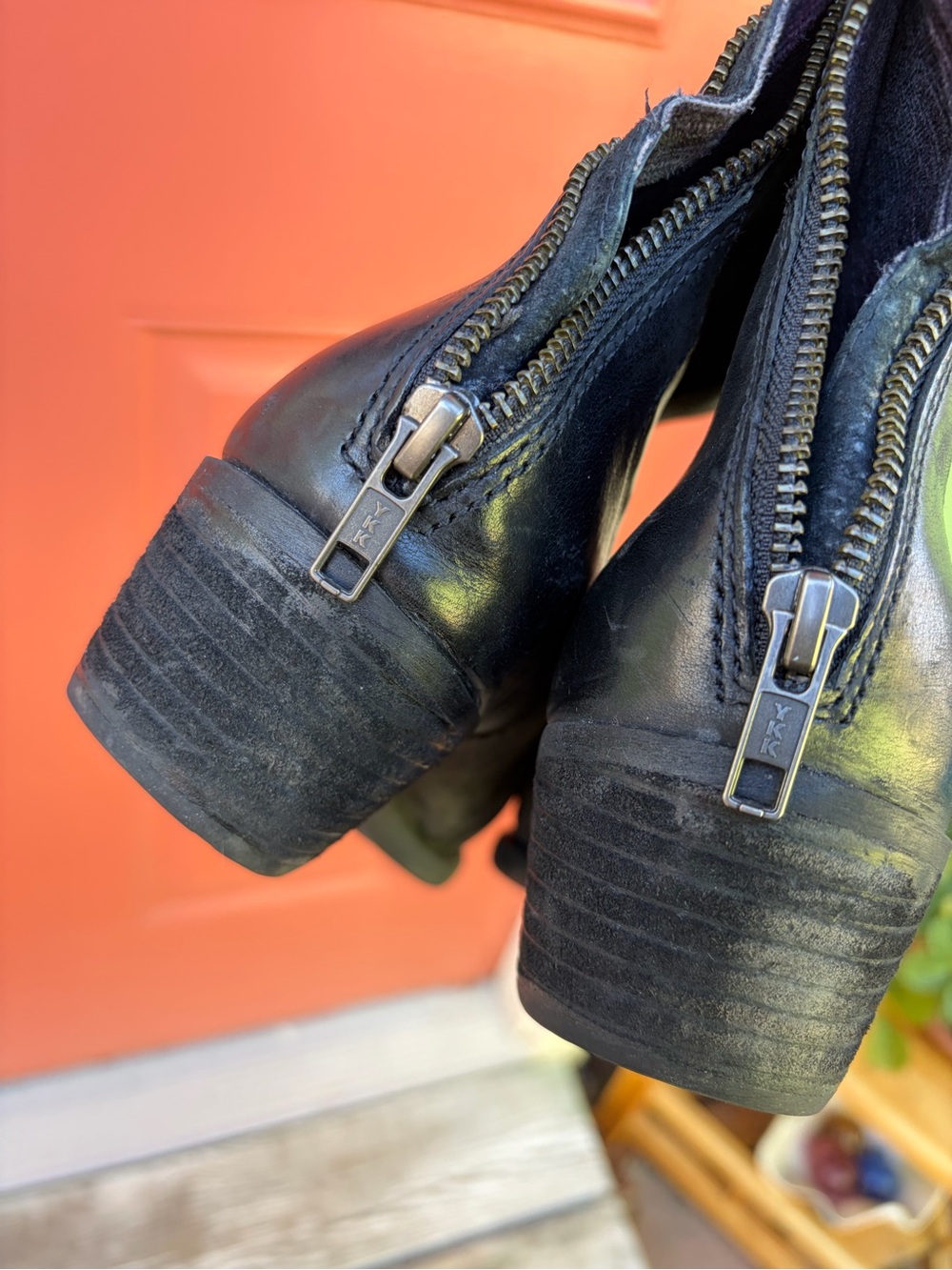 Black Leather Western Ankle Boots. Born - Picture 5 of 7